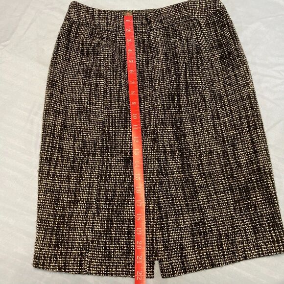 ​Calvin Klein Black White Tweed Pencil Skirt Sz 2 Classic Prep Academia Workwear - Picture 8 of 9
